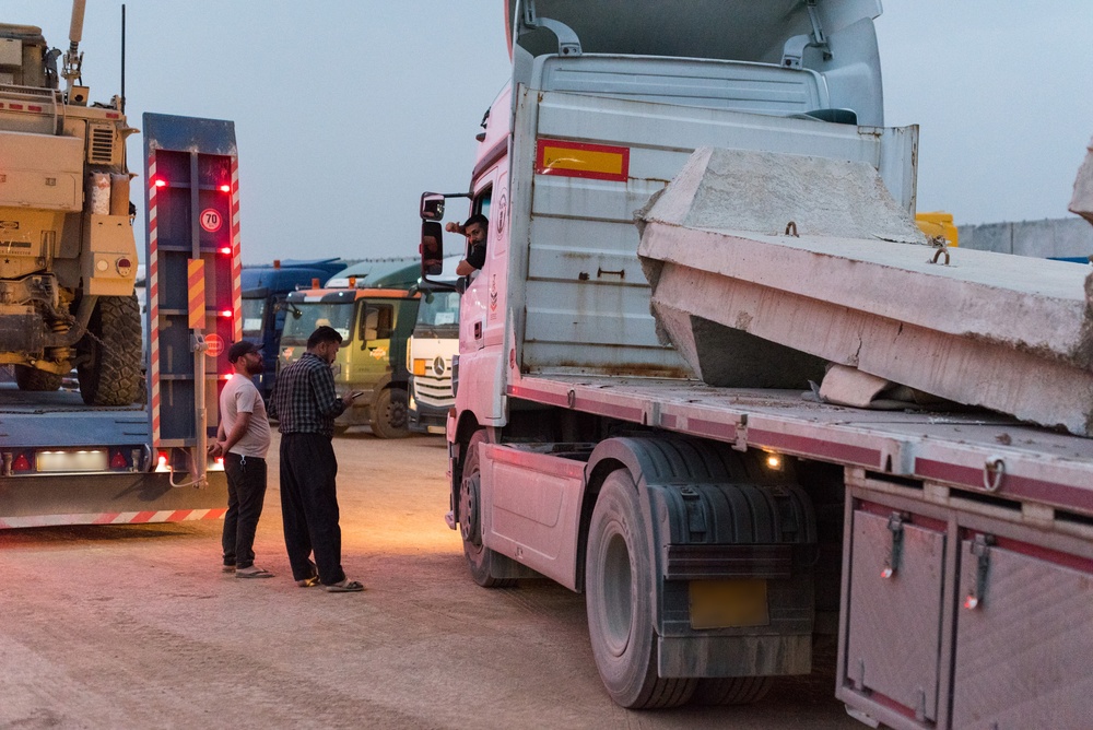 Coalition military supply convoy staging for multi-commodity procurement